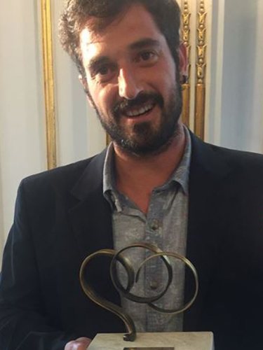 Joseba Arguiñano recibiendo el premio al Mejor Repostero en los Premios Talento Gastro 2018 | Fuente: Instagram Joseba Arguiñano