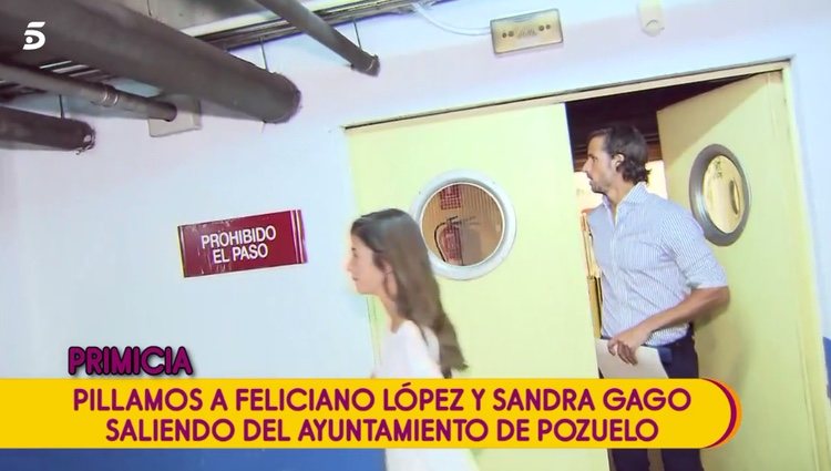 Feliciano López y Sandra Gago tras su boda civil / Telecinco.es