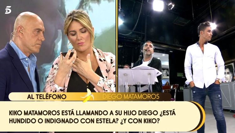 Diego Matamoros al teléfono en 'Sálvame'| vía: Telecinco.es