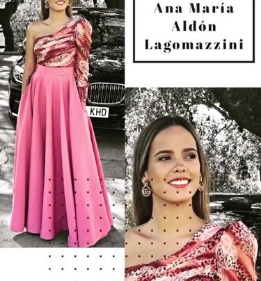 Gloria Camila posando con el diseño de Ana María Aldón / Instagram
