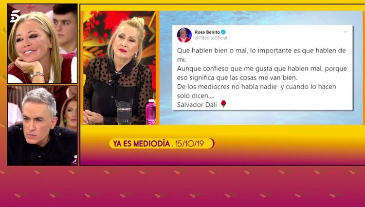 Belén Esteban y Kiko Hernández escuchando a Rosa Benito / Telecinco.es