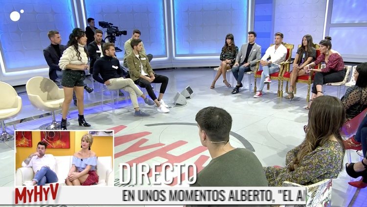 Maite Galdeano enfrentándose a Kiko Jiménez y Sofía Suescun en 'Mujeres y Hombres y Viceversa' / Foto: Cuatro.com