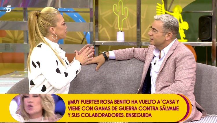 Belén Esteban explicando su malestar a Jorge Javier Vázquez en 'Sálvame' / Telecinco.es