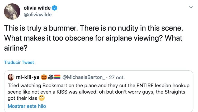 Olivia Wilde respondiendo a la polémica con su película / Foto: Twitter