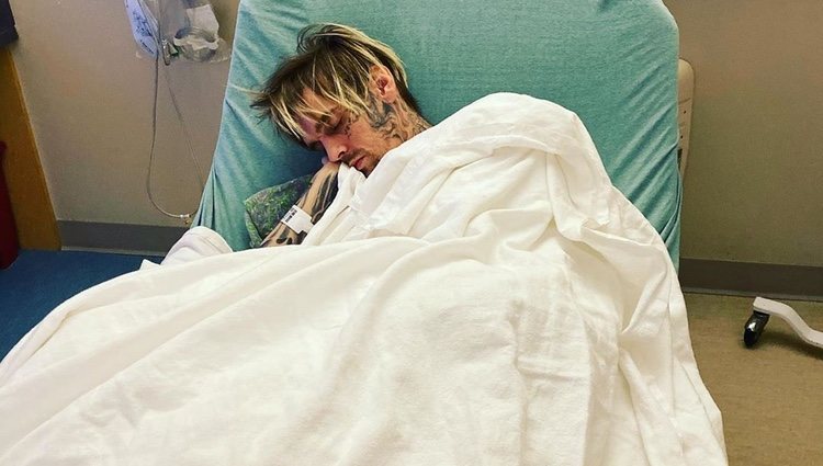 Aaron Carter en una cama de hospital/ Foto: Instagram