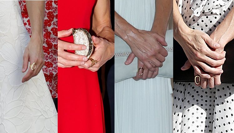 La Reina con el mismo anillo durante diferentes actos en La Habana