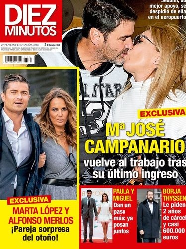 Marta López y Alfonso Merlos en la portada de Diez Minutos
