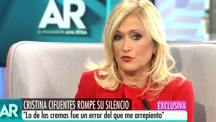Cristina Cifuentes cundo fue entrevistada en 'El programa de Ana Rosa'/ Foto: telecinco.es