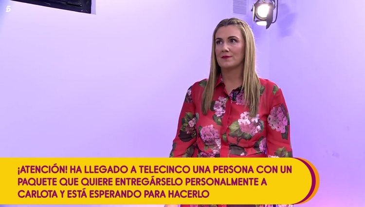 Carlota Corredera en una sorpresa preparada por 'Sálvame'/ Foto: Telecinco.es