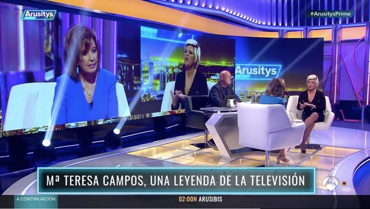 Terelu Campos preguntando a María Teresa Campos en 'Arusitys Prime' / Foto: antena3.com