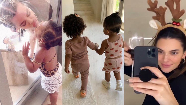 Khloé y Kylie con sus hijas, Kendall con sus hijos | Foto: Instagram