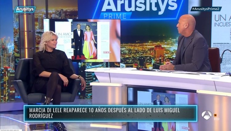 Marcia di Lele entrevistada en  'Arusitys Prime'/ Foto: Antena3.com