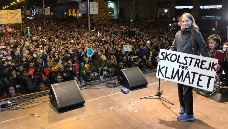 Greta Thunberg en la manifestación por el medio ambiente de Madrid con motivo del COP25/Foto: Instagram