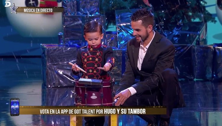 Hugo y su tambor en la final de 'Got Talent' |Foto: telecinco.es