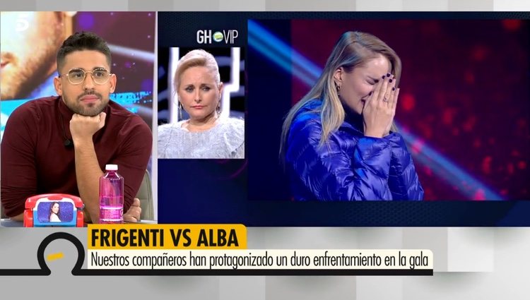 Miguel Frigenti viendo su enfrentamiento con Alba Carrillo / Telecinco.es