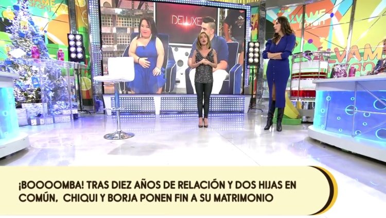 'Sálvame' dando la noticia de la separación de Chiqui y Borja Navarro/ Foto: Telecinco.es