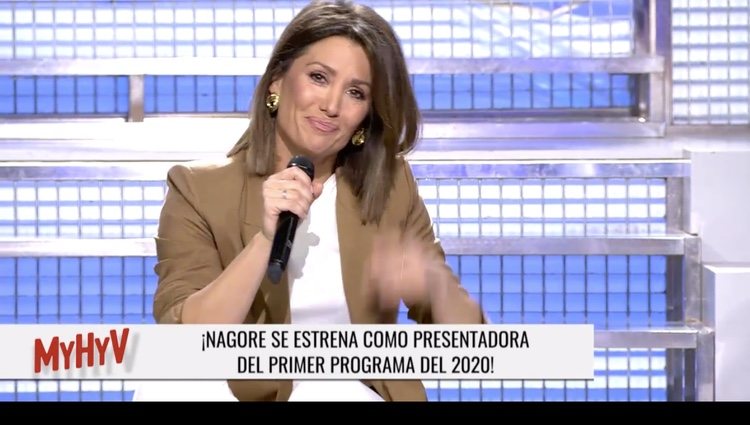 Nagore Robles como presentadora de 'Mujeres y Hombres y Viceversa'/ Foto: Cuatro.com