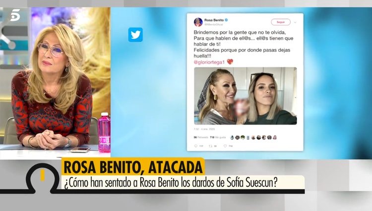 Rosa Benito viendo los ataques de Sofía Suescun / Telecinco.es