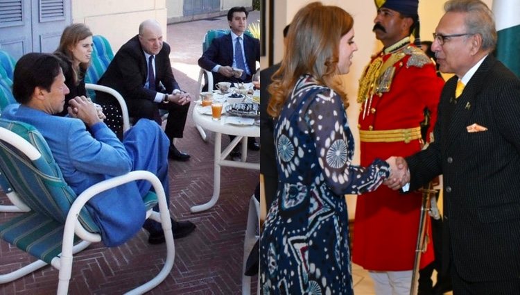 Beatriz de York con el Presidente de Pakistán y en una reunión en casa del Primer Ministro