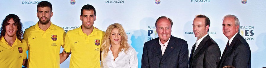 Shakira, Gerard Piqué, Carlos Puyol y Sergio Busquets, solidarios en un acto en Miami