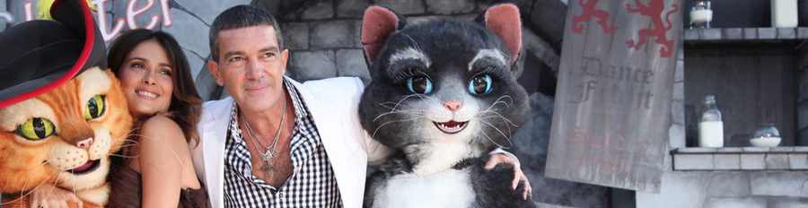 Antonio Banderas y Salma Hayek estrenan 'El Gato con Botas' en Los Angeles con estilo español