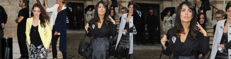 Kristen Stewart y Salma Hayek siguen las tendencias primavera/verano 2013 de la Semana de la Moda de París