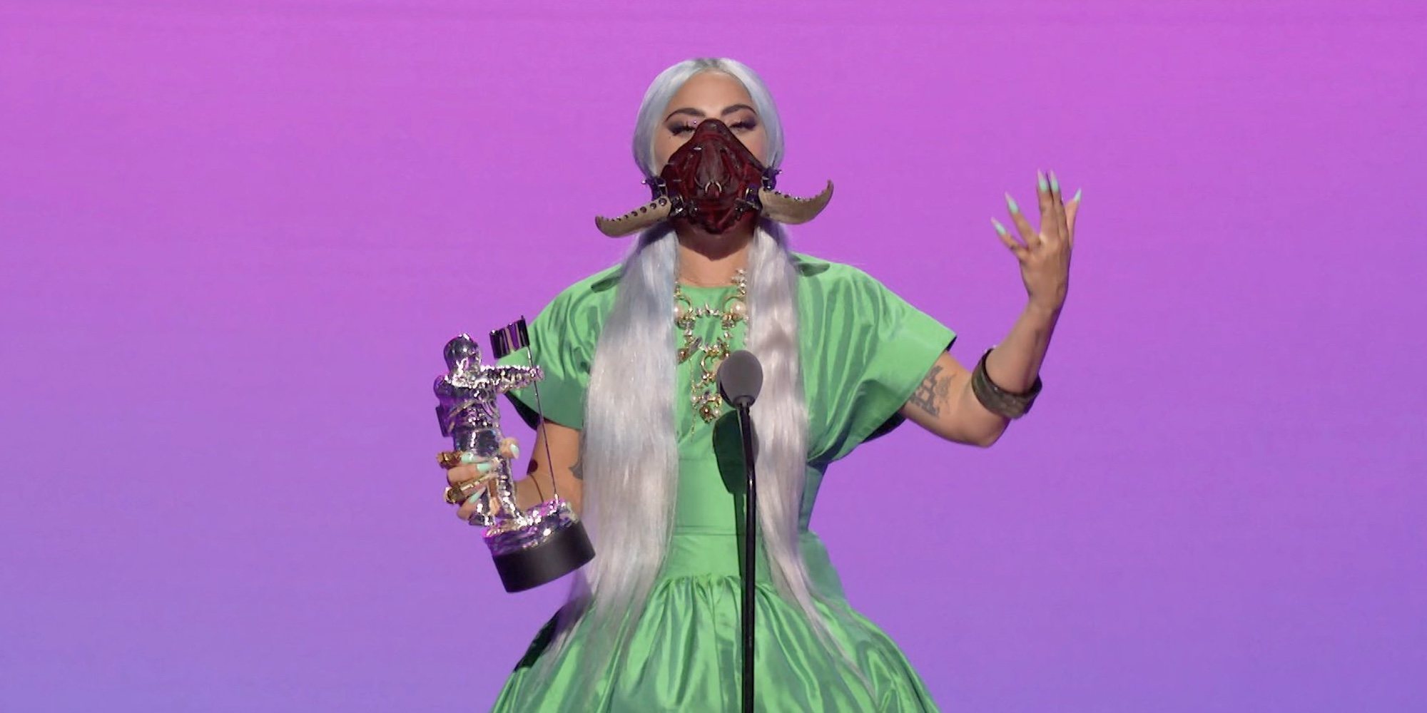 Lady Gaga, la protagonista indiscutible de los MTV VMA's 2020 por sus cinco premios y sus mascarillas