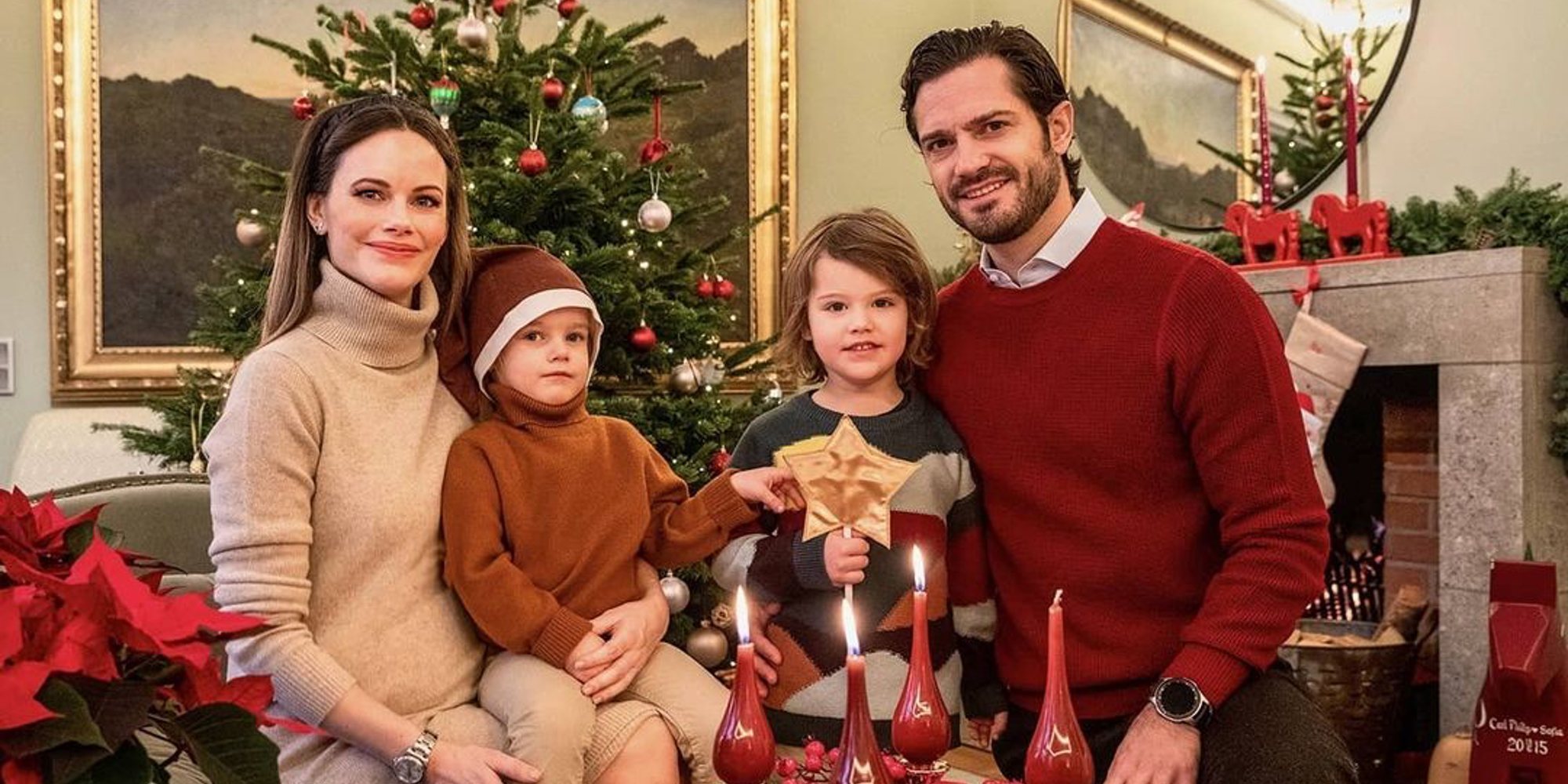 La tierna felicitación navideña de Carlos Felipe y Sofía de Suecia con sus hijos como protagonistas