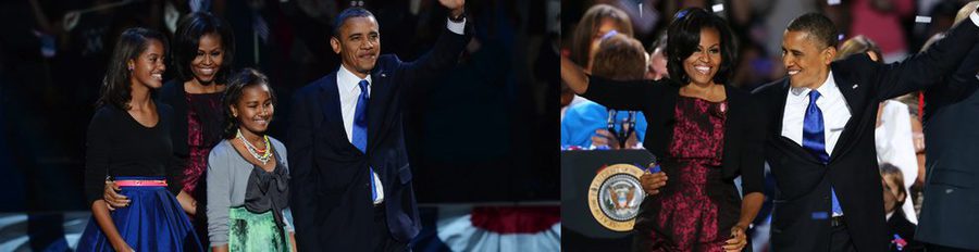Barack Obama celebra emocionado junto a su familia su reelección como Presidente de Estados Unidos