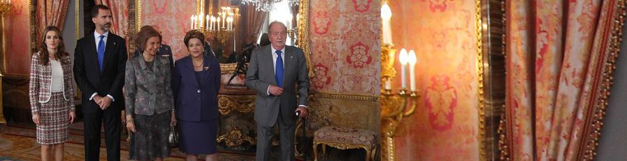 Los Reyes y los Príncipes Felipe y Letizia agasajan a Dilma Rousseff con un almuerzo en el Palacio Real