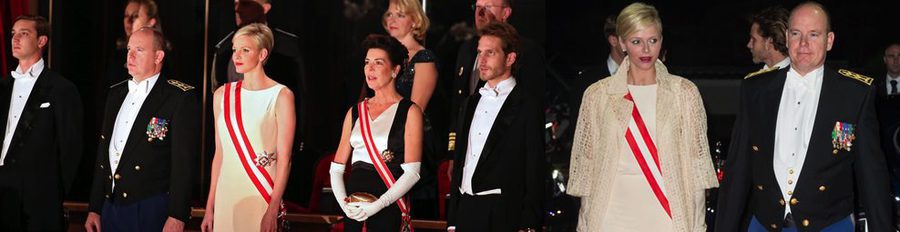Los Príncipes Alberto, Charlene y Carolina y Andrea y Pierre Casiraghi coronan los actos del Día Nacional de Mónaco 2012