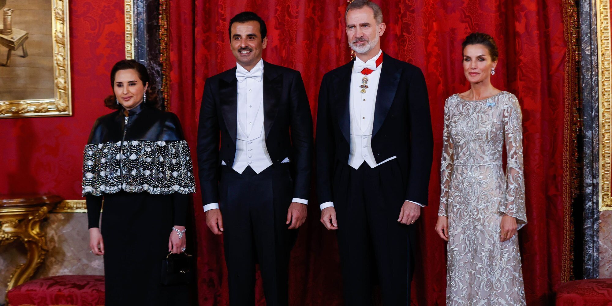 La cena de gala de los Reyes Felipe y Letizia al Emir y la Jequesa de Catar: complicidad y mención a Leonor y Sofía
