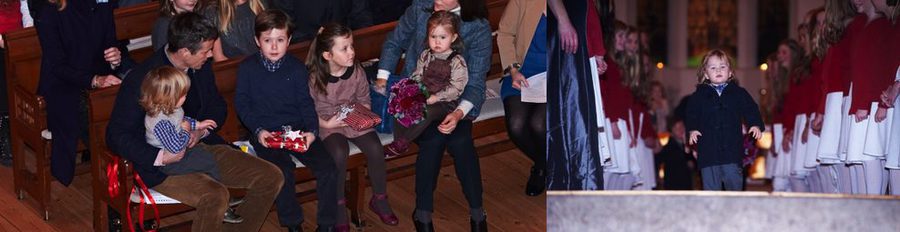 Christian, Isabel, Vicente y Josefina de Dinamarca disfrutan de un concierto de Navidad con sus padres