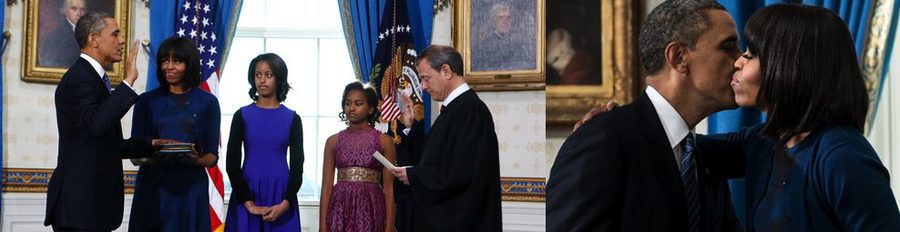 Barack Obama jura su cargo como presidente de Estados Unidos ante Michelle Obama y sus hijas