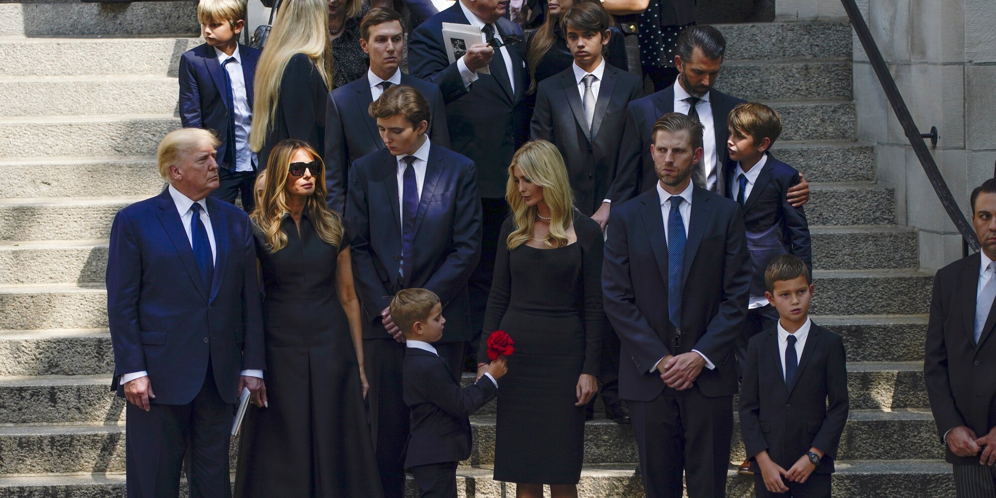 Donald y Melania Trump, entre los asistentes al funeral de la primera esposa del ex Presidente, Ivana Trump