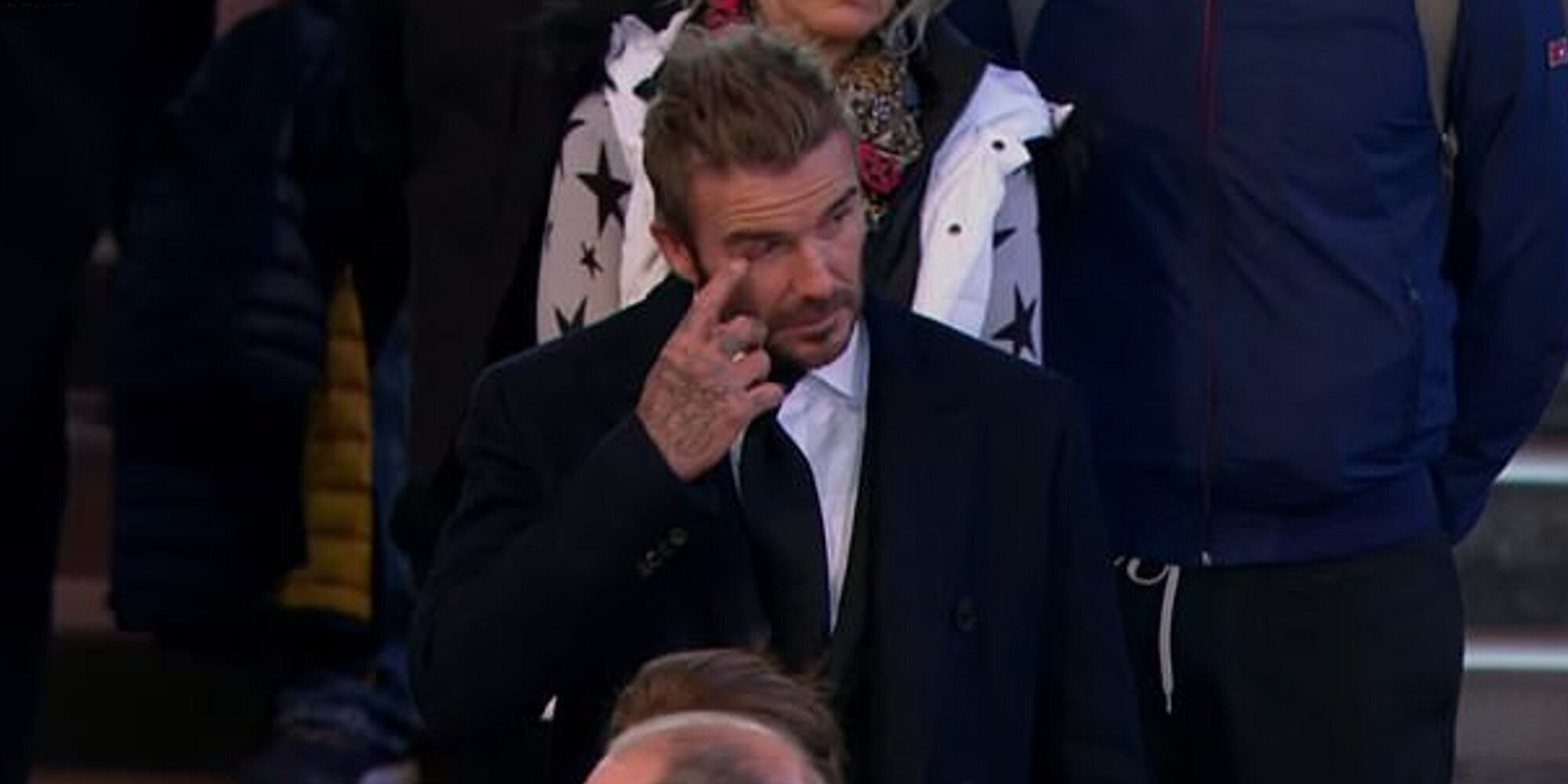 David Beckham, muy emocionado en la capilla ardiente de Isabel II en el Palacio de Westminster