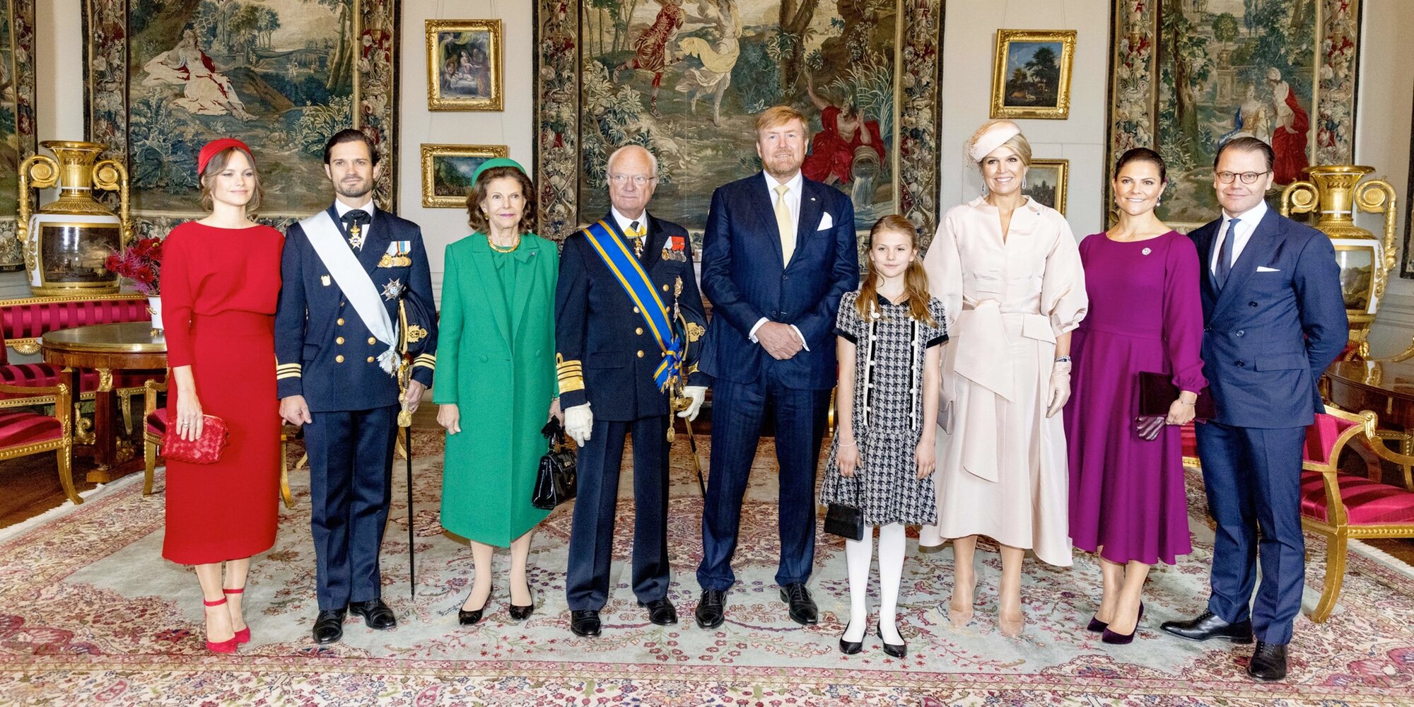 El debut de Estelle de Suecia en la ceremonia de bienvenida a Guillermo Alejandro y Máxima de Holanda por su Visita de Estado