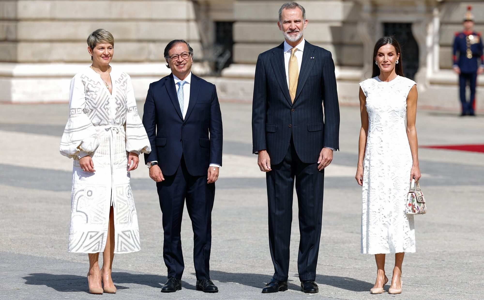 Los Reyes Felipe y Letizia, todo honores para recibir al Presidente de Colombia, Gustavo Petro, y a su esposa