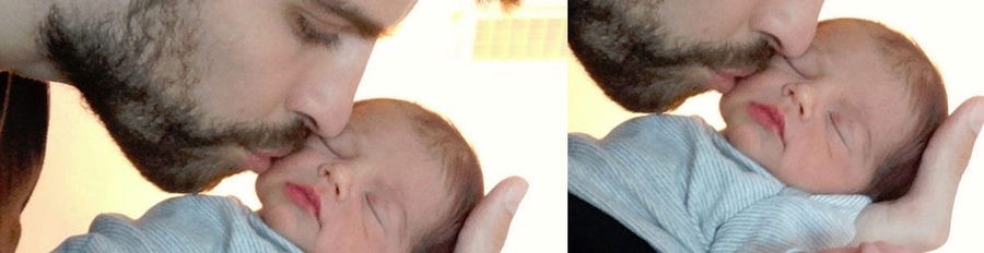 Gerard Piqué y Shakira muestran la primera foto de la cara de su hijo Milan