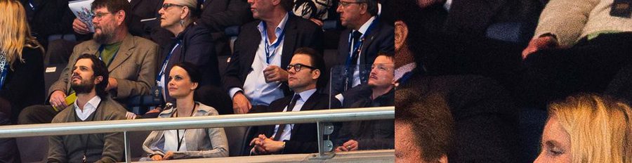 El Príncipe Daniel, Carlos Felipe de Suecia y Sofia Hellqvist, espectadores del amistoso entre Suecia y Argentina