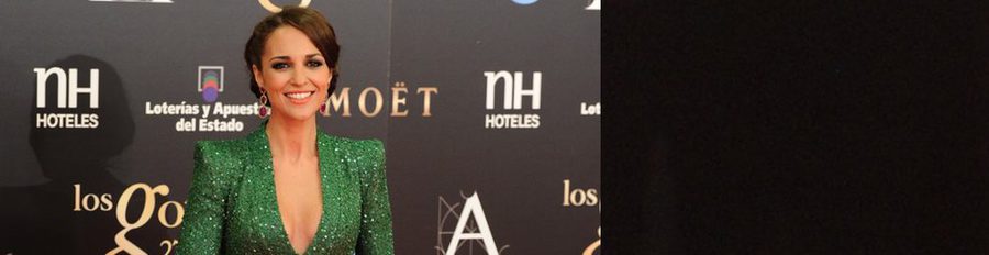Paula Echevarría desfila por la alfombra roja de los Premios Goya 2013 sin David Bustamante