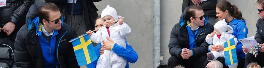 Victoria y Daniel de Suecia llevan a la Princesa Estela a Italia para animar a su país en el campeonato de esquí