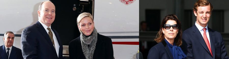 Carolina de Mónaco y Pierre Casiraghi acompañan a los Príncipes Alberto y Charlene en la presentación de un avión