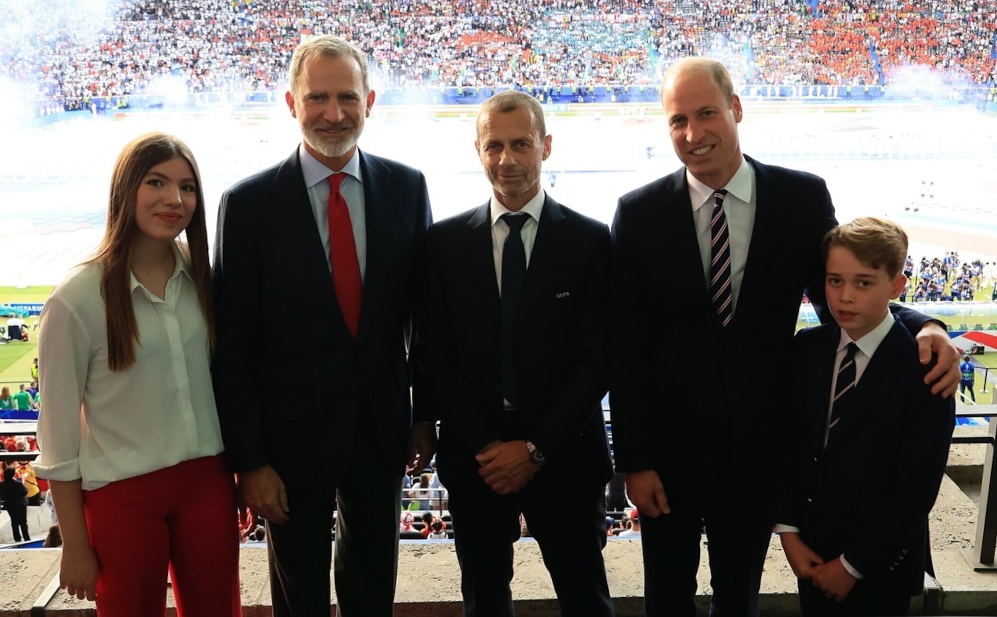 El Rey Felipe, la Infanta Sofía, el Príncipe Guillermo y el Príncipe George, juntos en la final de la Eurocopa 2024