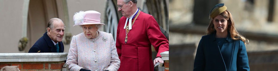La Reina Isabel II, el Duque de Edimburgo y las Princesas de York acuden a la Misa de Pascua