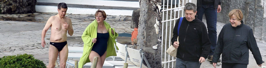 Angela Merkel y su marido Joachim Sauer se relajan en un balneario de la isla de Ischia