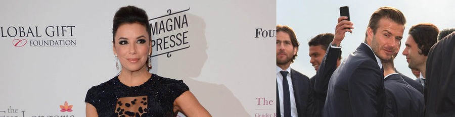 Eva Longoria premia a David Beckham por su labor filantrópica en la Global Gift Gala de París