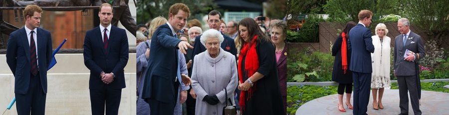 La Reina Isabel, el Duque de Edimburgo y los Príncipes Carlos, Guillermo y Harry, cruce de agendas oficiales