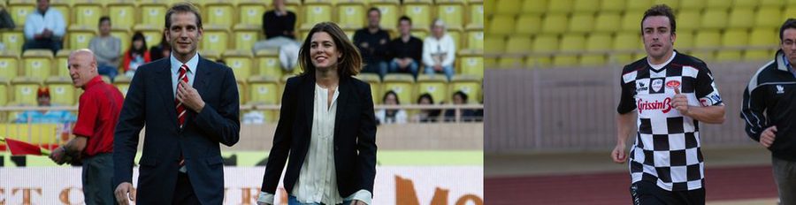 Andrea y Carlota Casiraghi presiden un partido benéfico con Fernando Alonso y Novak Djokovic como futbolistas