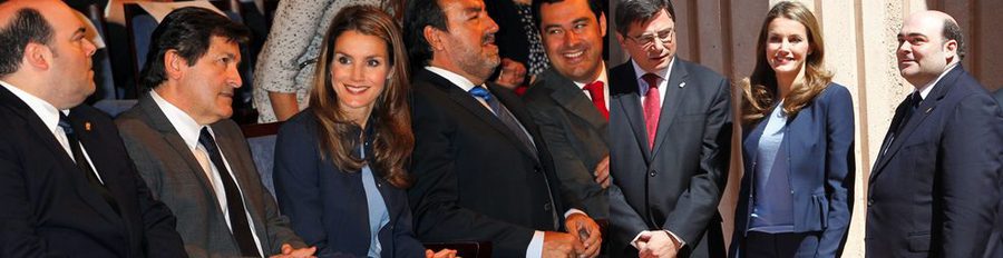 La Princesa Letizia, todo sonrisas y simpatía en su primera visita oficial a Oviedo sin el Príncipe Felipe